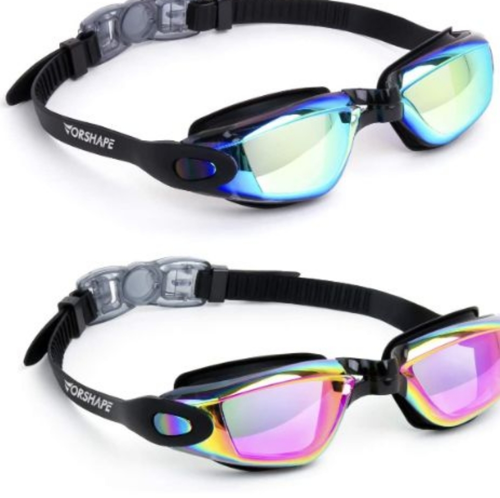 NIB 2 pairs of Vorshape Swim Goggles Pack of 2 Swimming Goggle No Leaking Adult